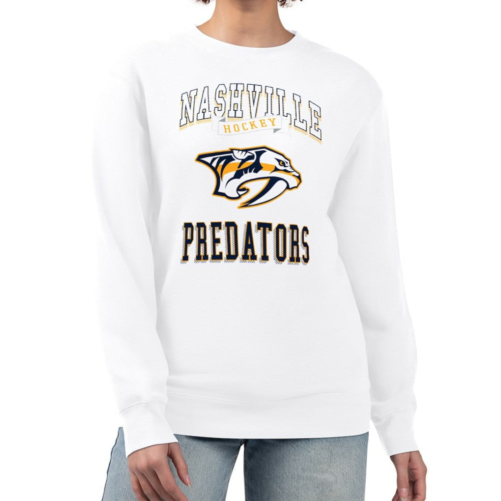 Nashville Predators G-III 4Her by Carl Banks Women's Team Logo Tri-Blend Fleece Pullover Sweatshirt For Sale