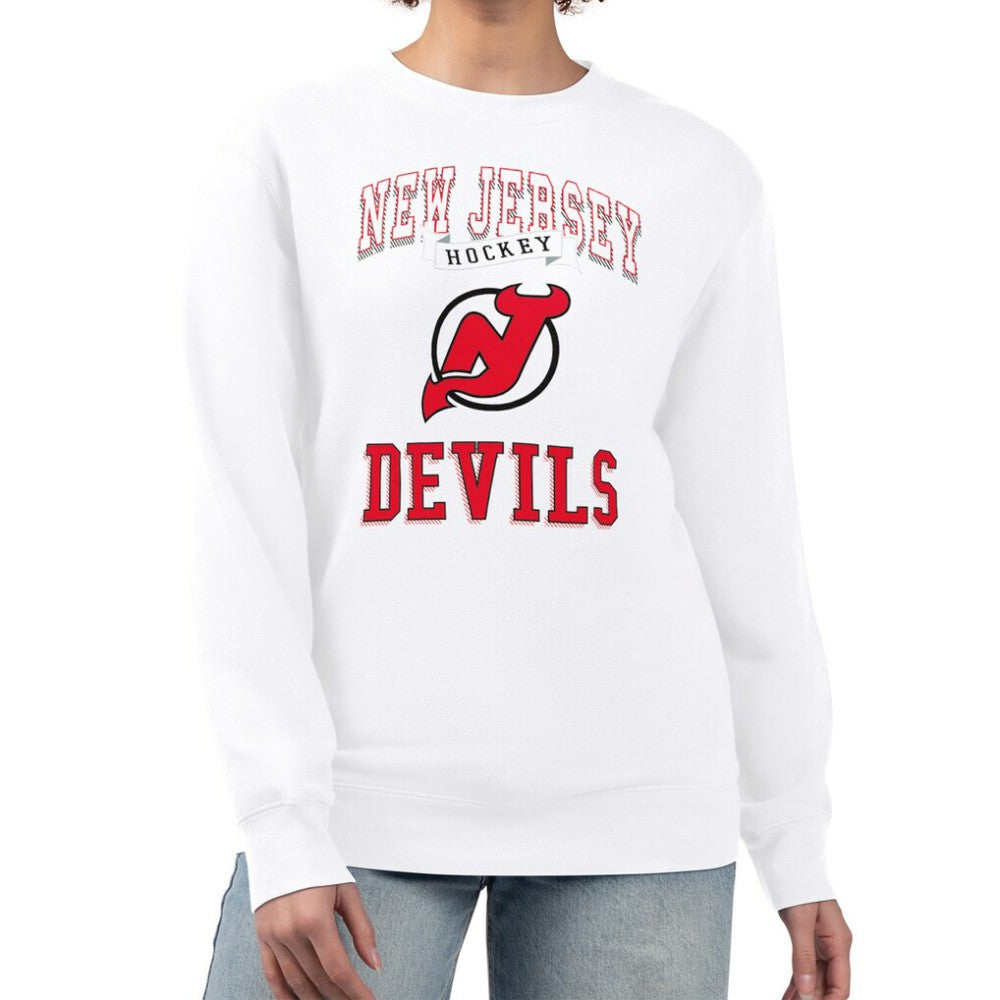 New Jersey Devils G-III 4Her by Carl Banks Women's Team Logo Tri-Blend Fleece Pullover Sweatshirt Discount