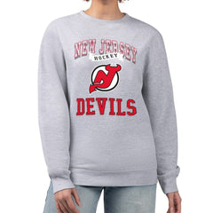 New Jersey Devils G-III 4Her by Carl Banks Women's Team Logo Tri-Blend Fleece Pullover Sweatshirt Outlet