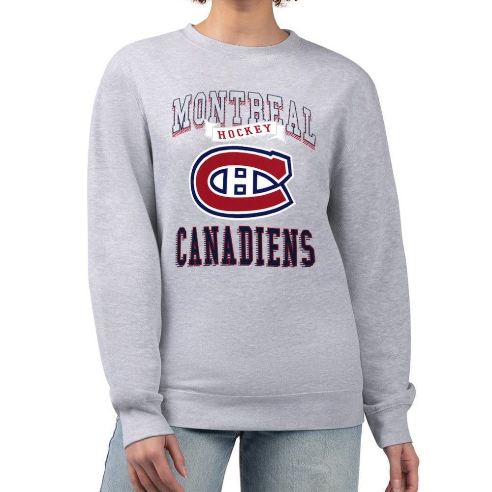 Montreal Canadiens G-III 4Her by Carl Banks Women's Team Logo Tri-Blend Fleece Pullover Sweatshirt For Sale