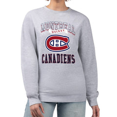 Montreal Canadiens G-III 4Her by Carl Banks Women's Team Logo Tri-Blend Fleece Pullover Sweatshirt For Sale