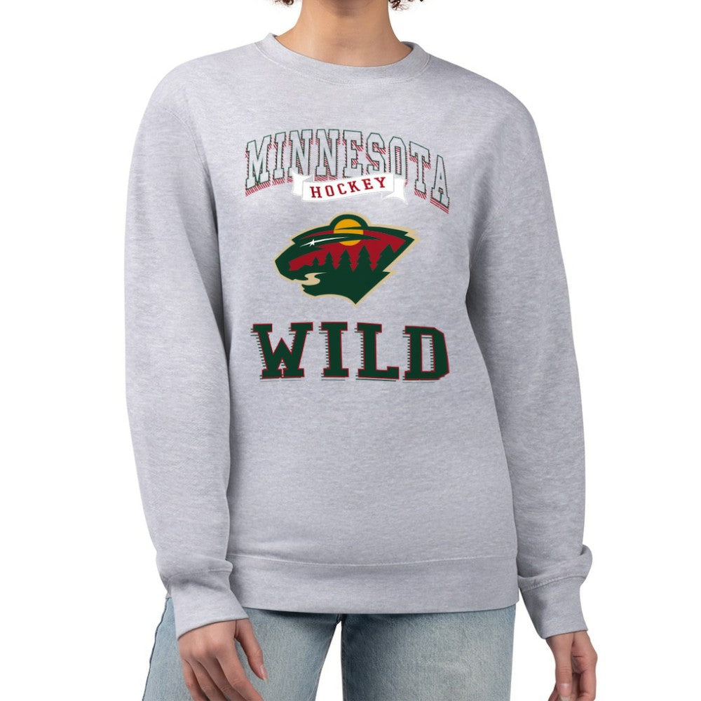 Minnesota Wild G-III 4Her by Carl Banks Women's Team Logo Tri-Blend Fleece Pullover Sweatshirt Outlet