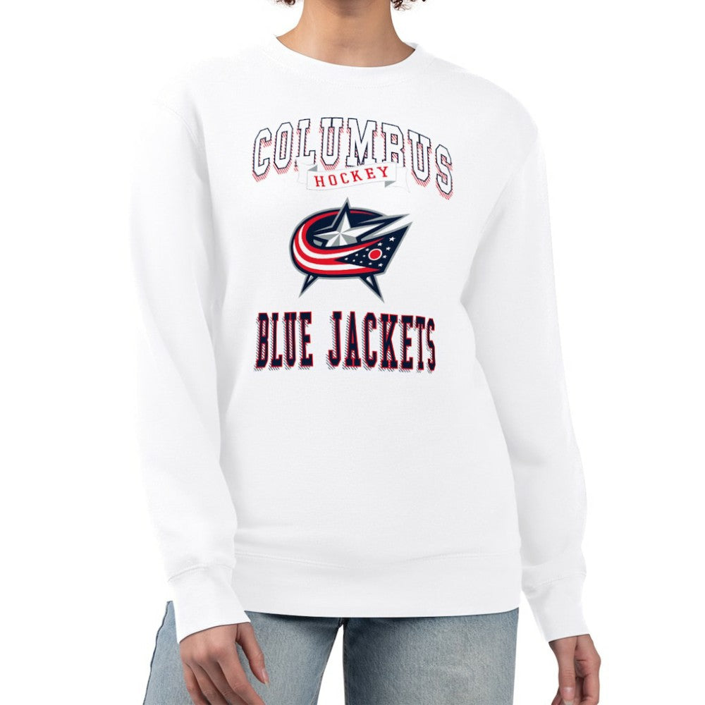 Columbus Blue Jackets G-III 4Her by Carl Banks Women's Team Logo Tri-Blend Fleece Pullover Sweatshirt Outlet