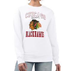 Chicago Blackhawks G-III 4Her by Carl Banks Women's Team Logo Tri-Blend Fleece Pullover Sweatshirt Sale