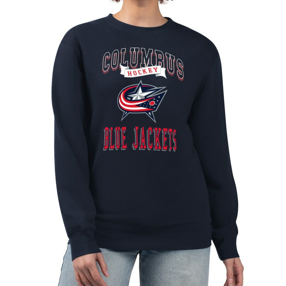 Columbus Blue Jackets G-III 4Her by Carl Banks Women's Team Logo Tri-Blend Fleece Pullover Sweatshirt Sale