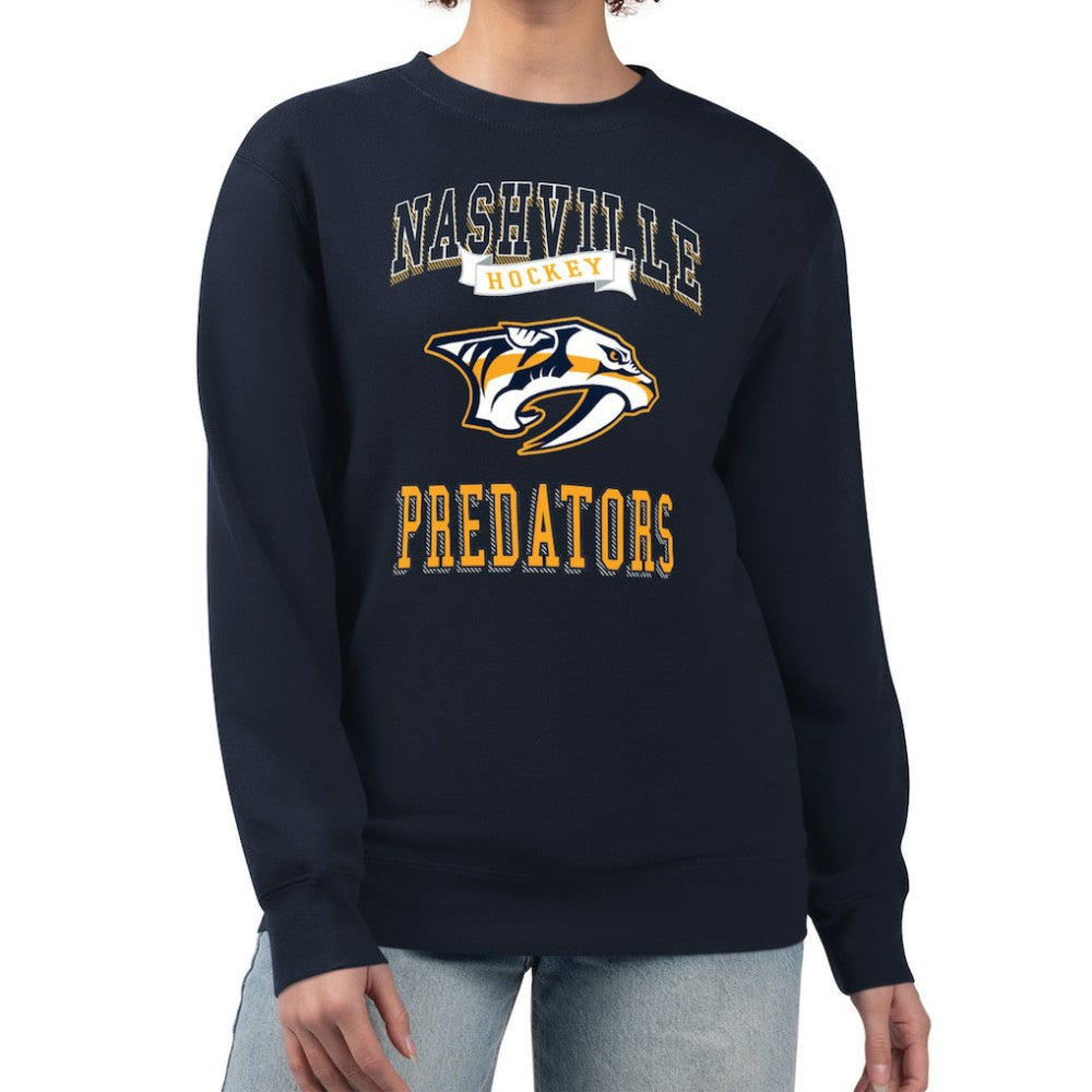 Nashville Predators G-III 4Her by Carl Banks Women's Team Logo Tri-Blend Fleece Pullover Sweatshirt Outlet