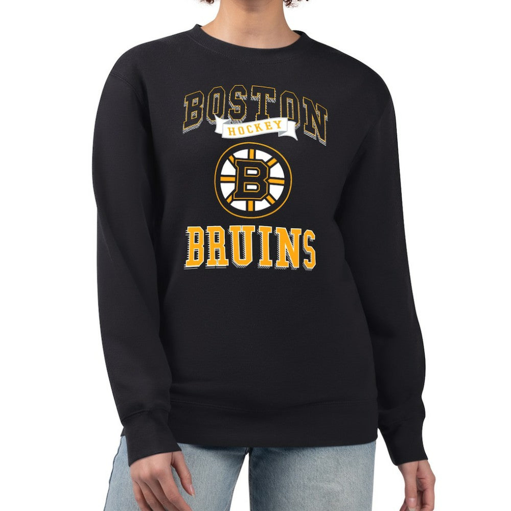 Boston Bruins G-III 4Her by Carl Banks Women's Team Logo Tri-Blend Fleece Pullover Sweatshirt Sale