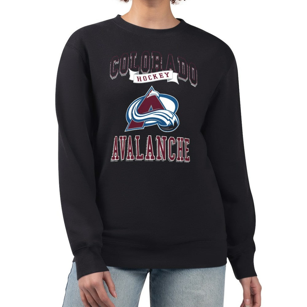 Colorado Avalanche G-III 4Her by Carl Banks Women's Team Logo Tri-Blend Fleece Pullover Sweatshirt On Sale