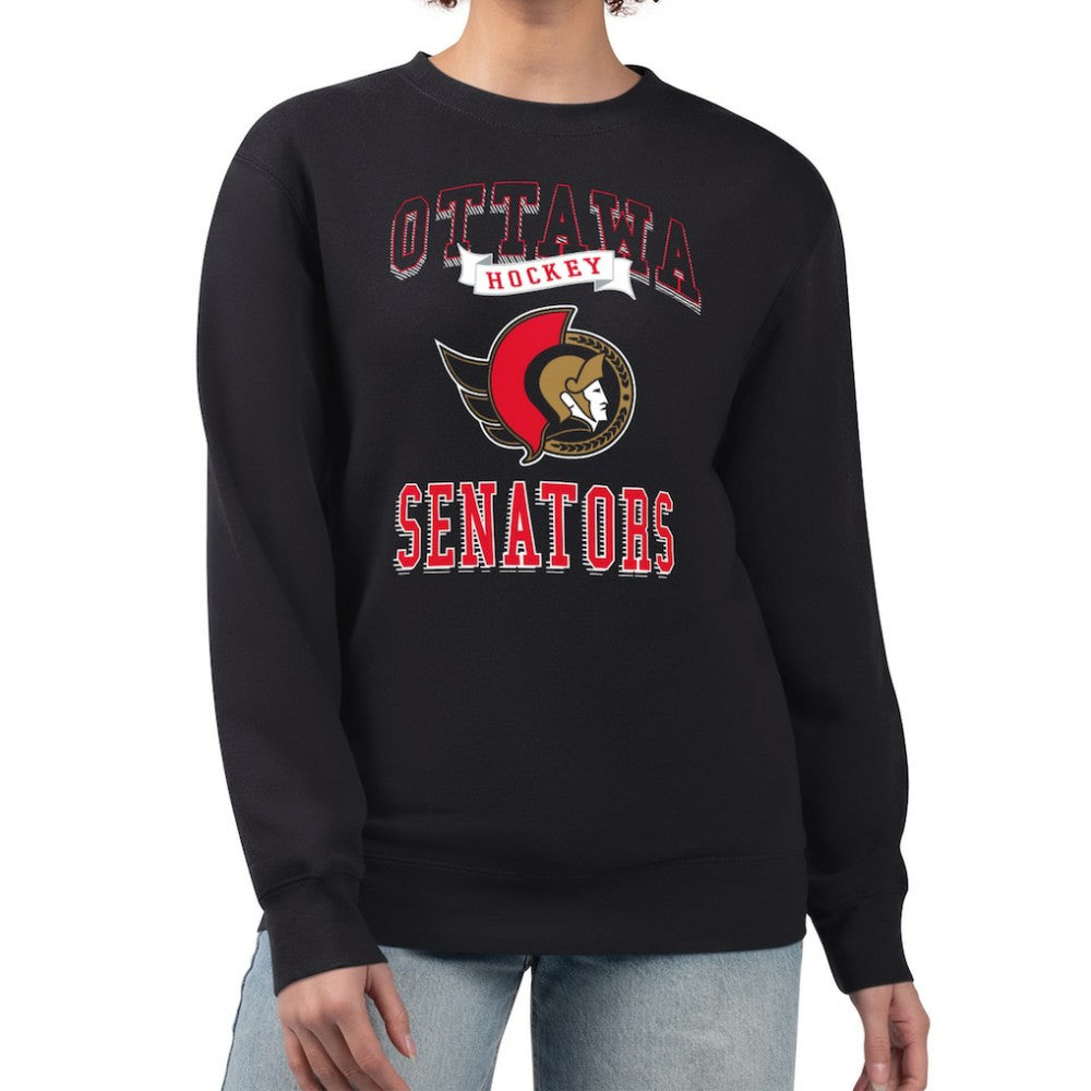 Ottawa Senators G-III 4Her by Carl Banks Women's Team Logo Tri-Blend Fleece Pullover Sweatshirt For Sale