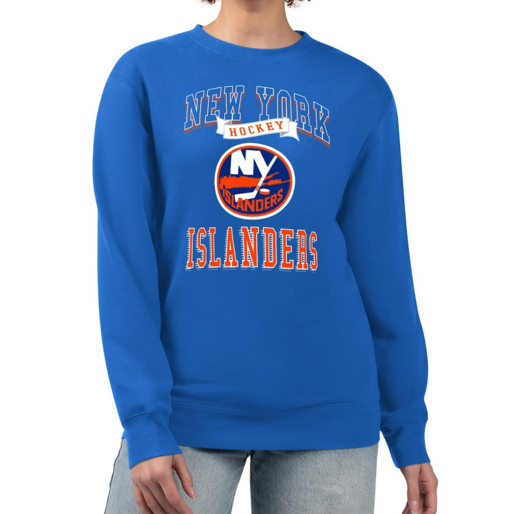 New York Islanders G-III 4Her by Carl Banks Women's Team Logo Tri-Blend Fleece Pullover Sweatshirt Sale