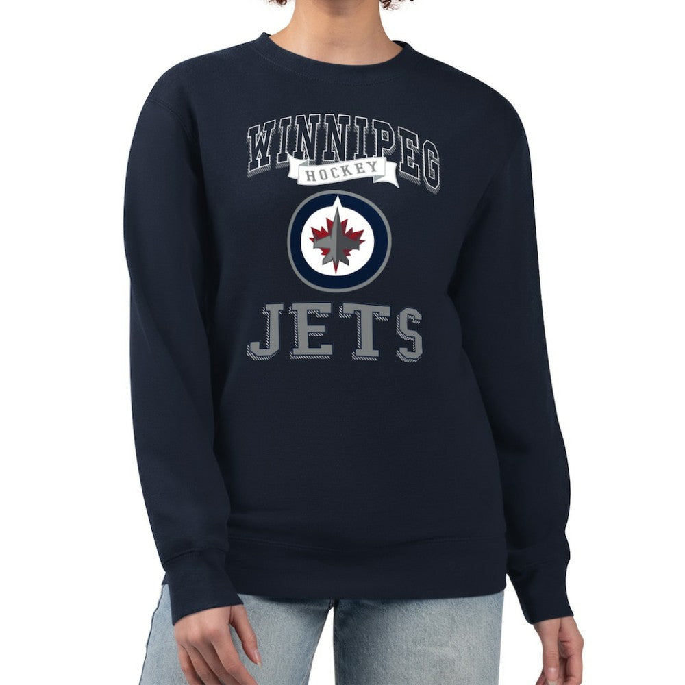 Winnipeg Jets G-III 4Her by Carl Banks Women's Team Logo Tri-Blend Fleece Pullover Sweatshirt Outlet
