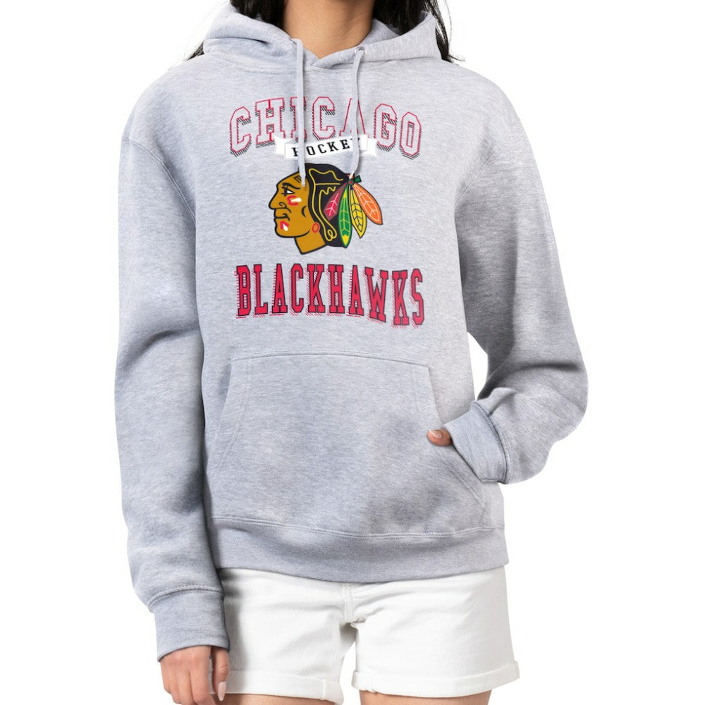 Chicago Blackhawks G-III 4Her by Carl Banks Women's Team Logo Tri-Blend Fleece Pullover Hoodie Discount