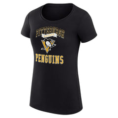 Pittsburgh Penguins G-III 4Her by Carl Banks Women's Super-Slim Fit Lightweight Team Logo Graphic T-Shirt For Sale
