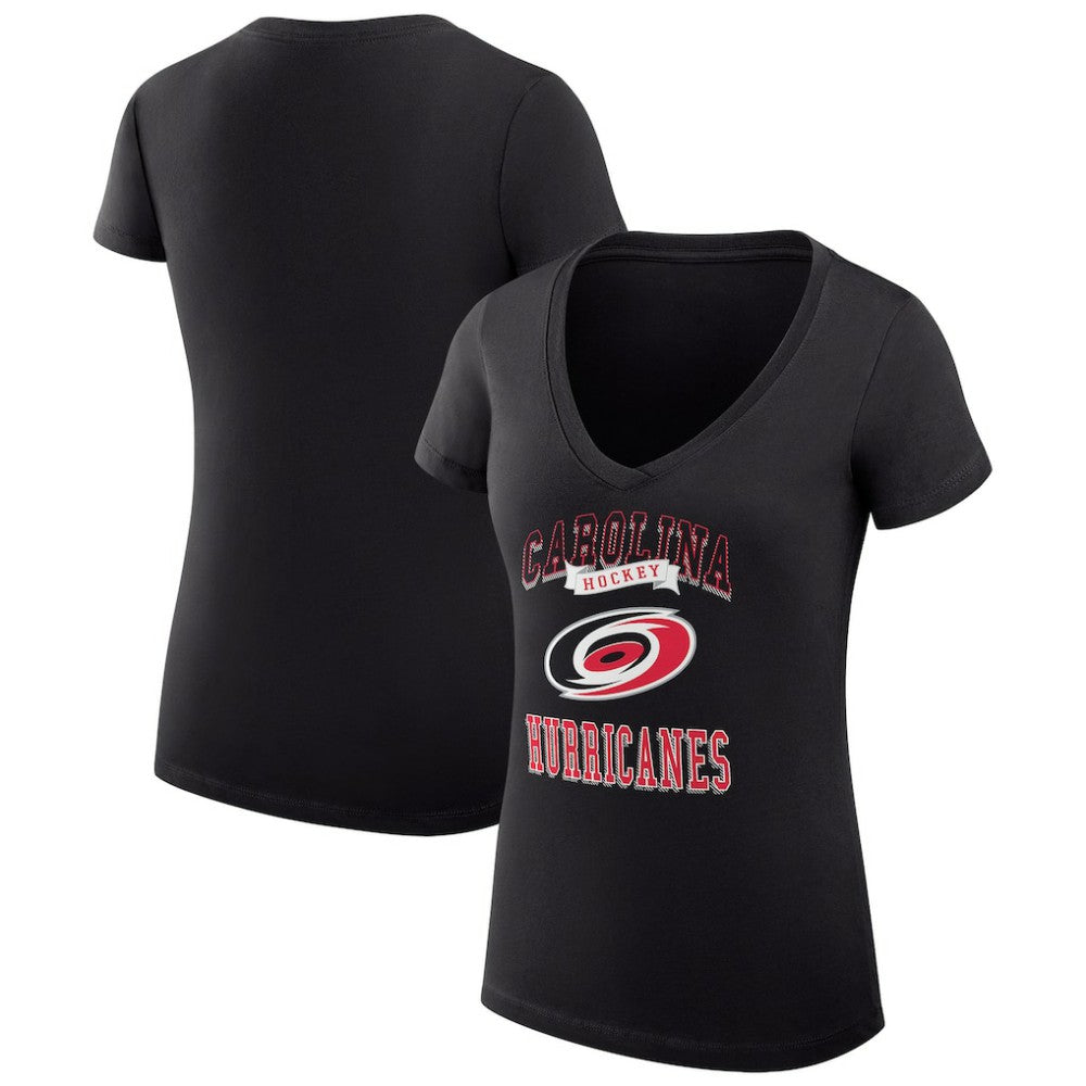 Carolina Hurricanes G-III 4Her by Carl Banks Women's Super-Slim Fit Lightweight Team Logo Graphic V-Neck T-Shirt Online