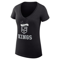 Los Angeles Kings G-III 4Her by Carl Banks Women's Super-Slim Fit Lightweight Team Logo Graphic V-Neck T-Shirt Sale
