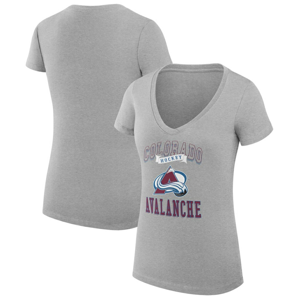 Colorado Avalanche G-III 4Her by Carl Banks Women's Super-Slim Fit Lightweight Team Logo Graphic V-Neck T-Shirt Discount