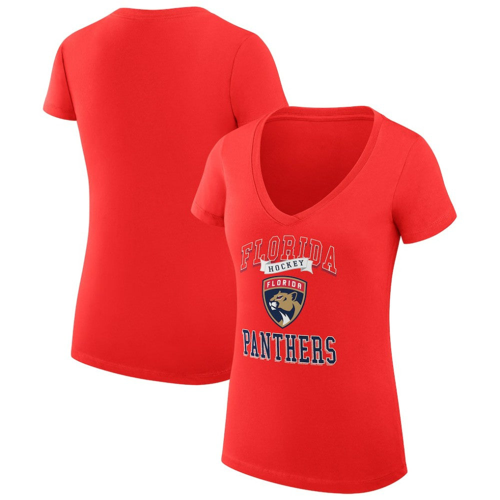 Florida Panthers G-III 4Her by Carl Banks Women's Super-Slim Fit Lightweight Team Logo Graphic V-Neck T-Shirt Discount