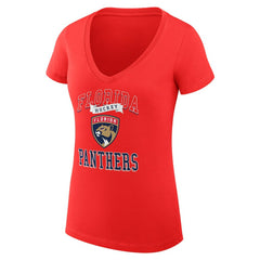 Florida Panthers G-III 4Her by Carl Banks Women's Super-Slim Fit Lightweight Team Logo Graphic V-Neck T-Shirt Discount