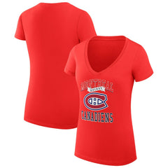 Montreal Canadiens G-III 4Her by Carl Banks Women's Super-Slim Fit Lightweight Team Logo Graphic V-Neck T-Shirt Sale