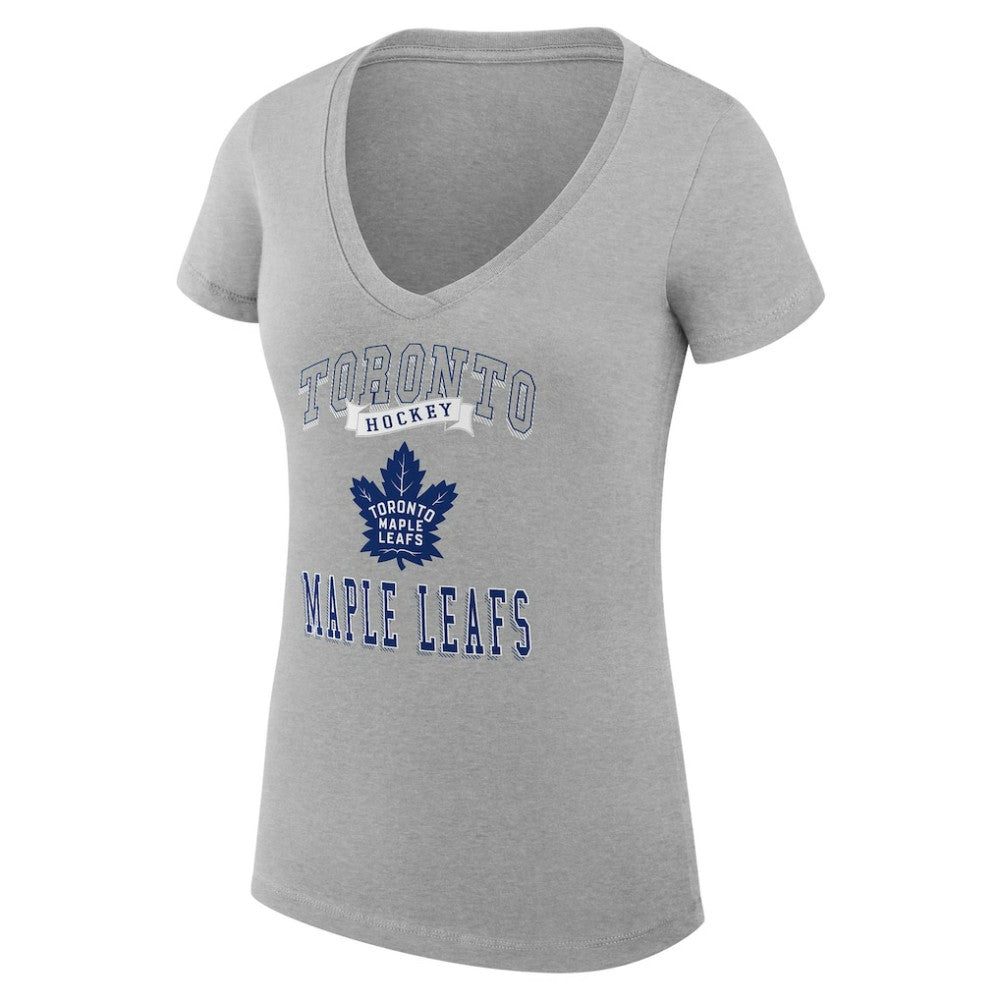 Toronto Maple Leafs G-III 4Her by Carl Banks Women's Super-Slim Fit Lightweight Team Logo Graphic V-Neck T-Shirt For Sale