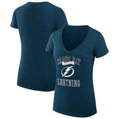 Tampa Bay Lightning G-III 4Her by Carl Banks Women's Super-Slim Fit Lightweight Team Logo Graphic V-Neck T-Shirt Outlet