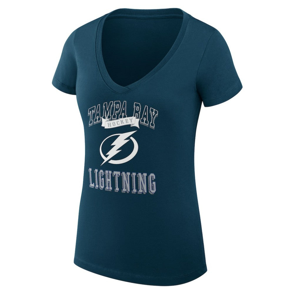 Tampa Bay Lightning G-III 4Her by Carl Banks Women's Super-Slim Fit Lightweight Team Logo Graphic V-Neck T-Shirt Outlet