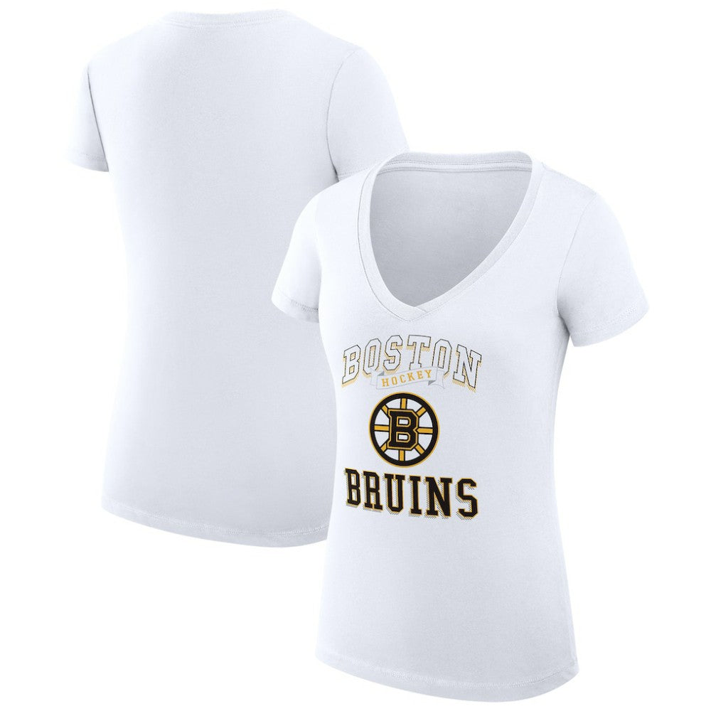 Boston Bruins G-III 4Her by Carl Banks Women's Super-Slim Fit Lightweight Team Logo Graphic V-Neck T-Shirt Sale
