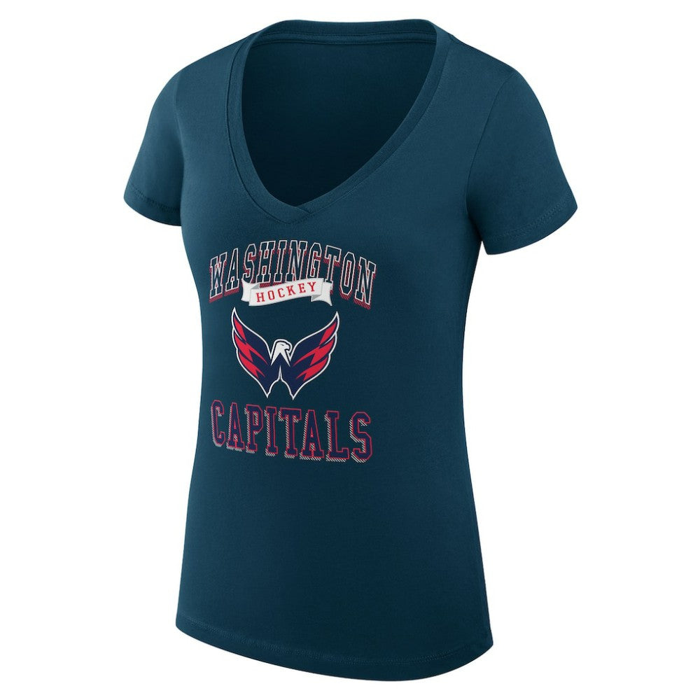 Washington Capitals G-III 4Her by Carl Banks Women's Super-Slim Fit Lightweight Team Logo Graphic V-Neck T-Shirt On Sale