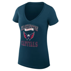 Washington Capitals G-III 4Her by Carl Banks Women's Super-Slim Fit Lightweight Team Logo Graphic V-Neck T-Shirt On Sale