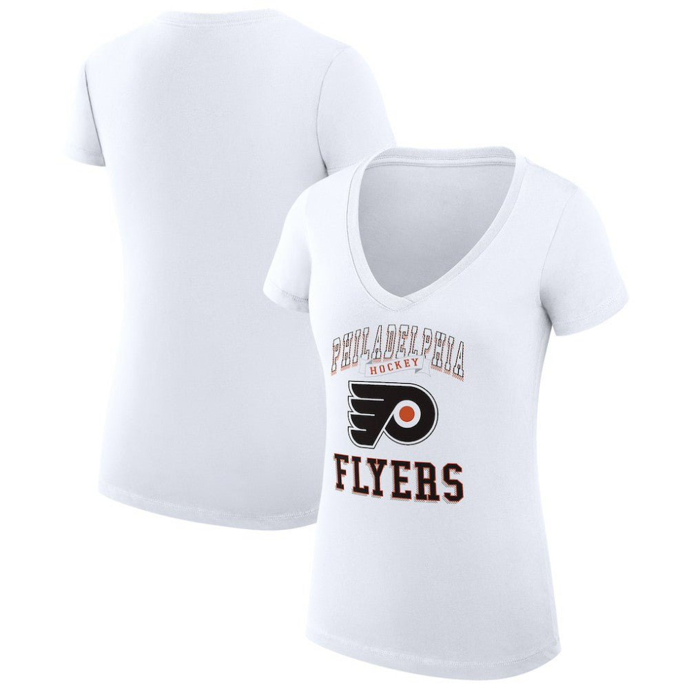 Philadelphia Flyers G-III 4Her by Carl Banks Women's Super-Slim Fit Lightweight Team Logo Graphic V-Neck T-Shirt Outlet