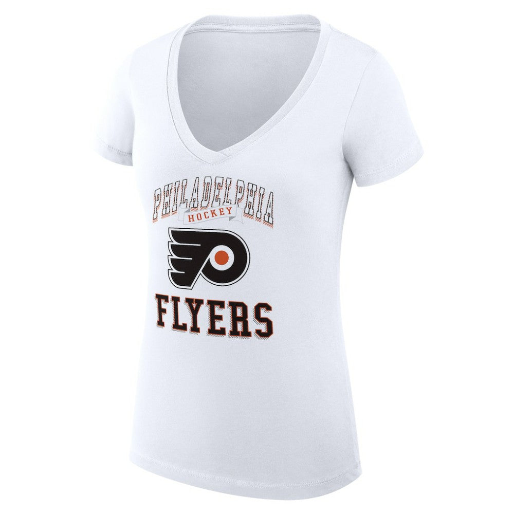 Philadelphia Flyers G-III 4Her by Carl Banks Women's Super-Slim Fit Lightweight Team Logo Graphic V-Neck T-Shirt Outlet