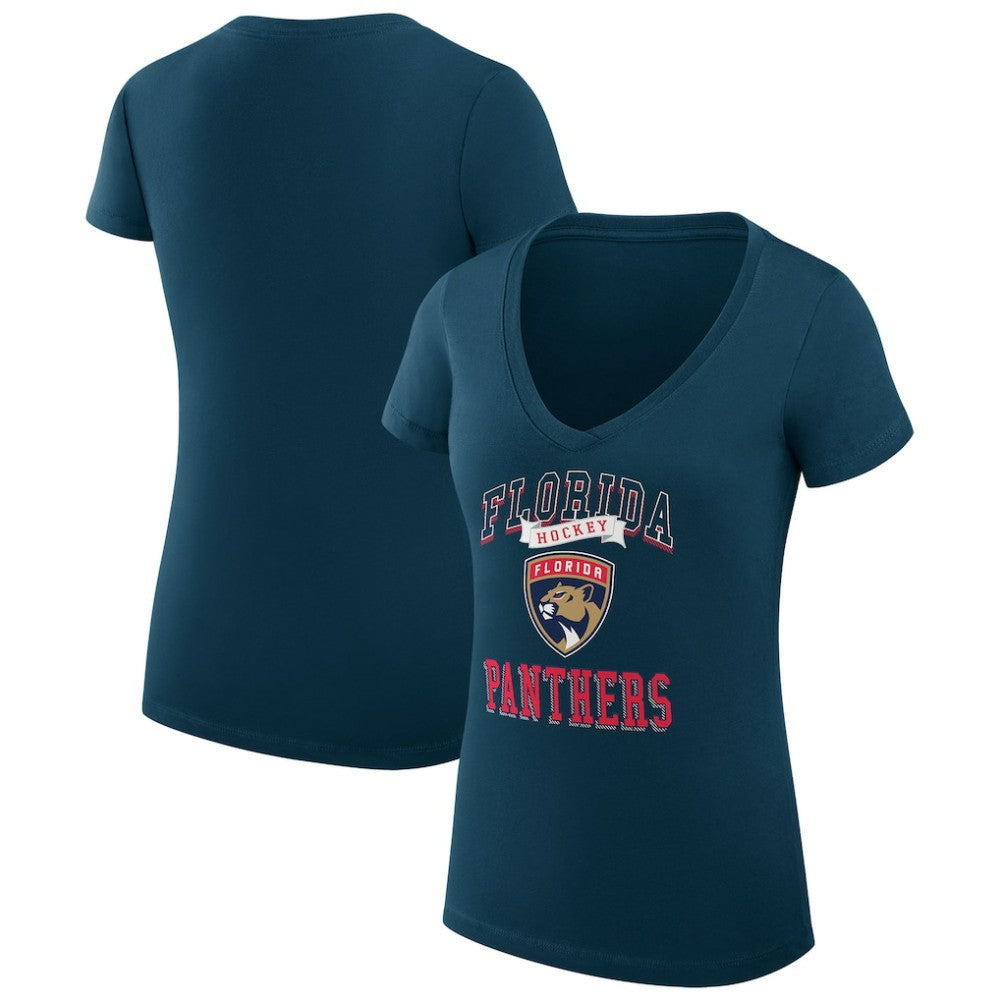 Florida Panthers G-III 4Her by Carl Banks Women's Super-Slim Fit Lightweight Team Logo Graphic V-Neck T-Shirt Online