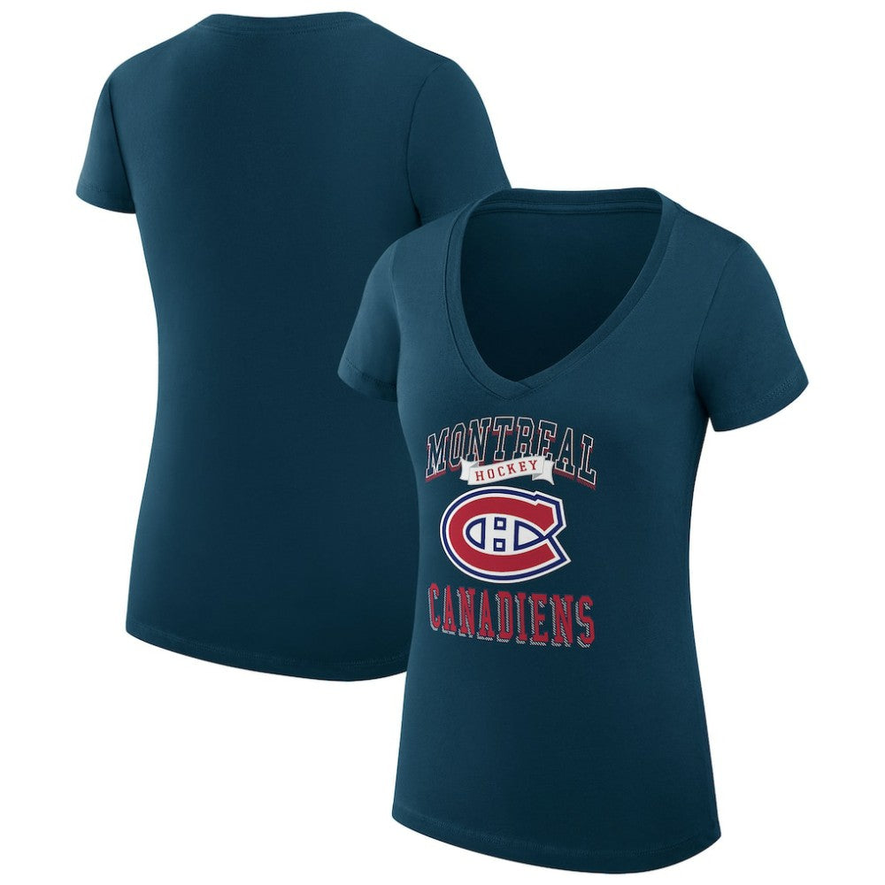 Montreal Canadiens G-III 4Her by Carl Banks Women's Super-Slim Fit Lightweight Team Logo Graphic V-Neck T-Shirt Online