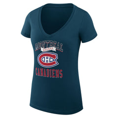 Montreal Canadiens G-III 4Her by Carl Banks Women's Super-Slim Fit Lightweight Team Logo Graphic V-Neck T-Shirt Online