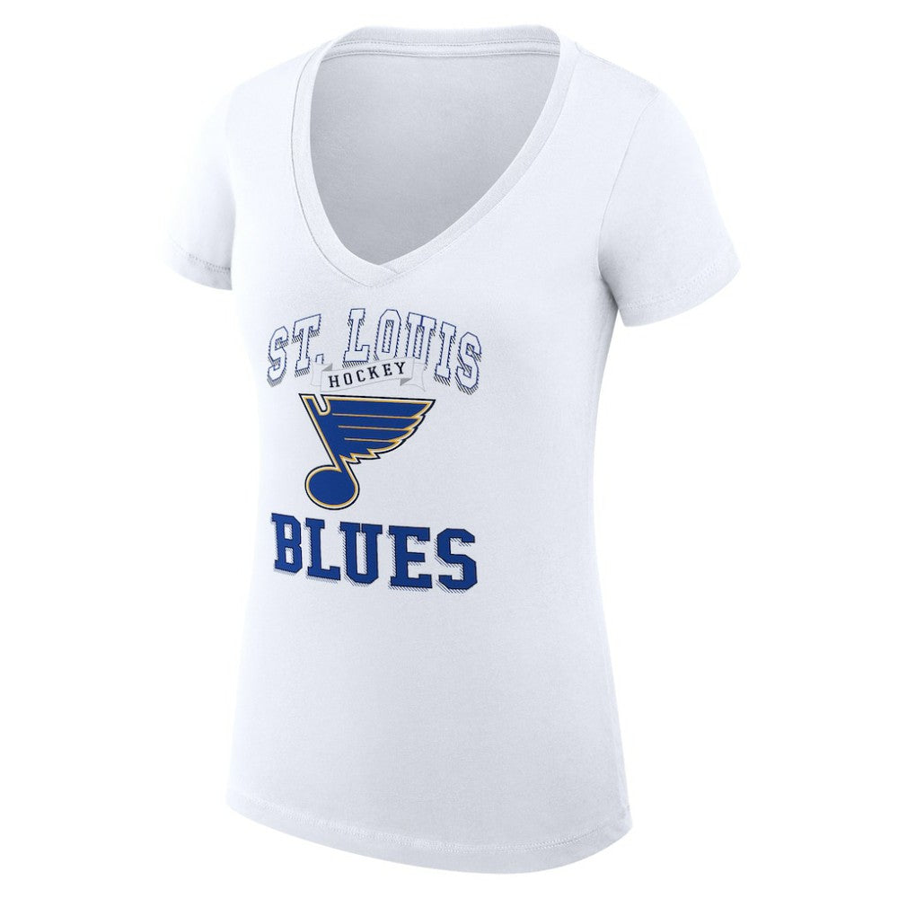 St. Louis Blues G-III 4Her by Carl Banks Women's Super-Slim Fit Lightweight Team Logo Graphic V-Neck T-Shirt Discount