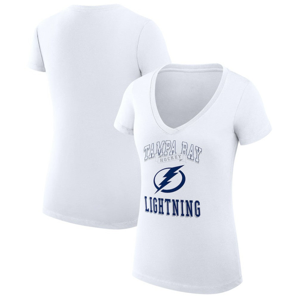 Tampa Bay Lightning G-III 4Her by Carl Banks Women's Super-Slim Fit Lightweight Team Logo Graphic V-Neck T-Shirt Sale