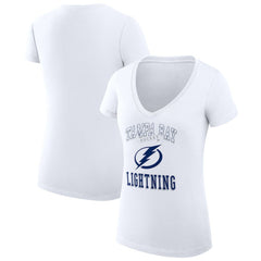 Tampa Bay Lightning G-III 4Her by Carl Banks Women's Super-Slim Fit Lightweight Team Logo Graphic V-Neck T-Shirt Sale