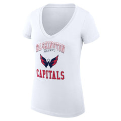 Washington Capitals G-III 4Her by Carl Banks Women's Super-Slim Fit Lightweight Team Logo Graphic V-Neck T-Shirt Online