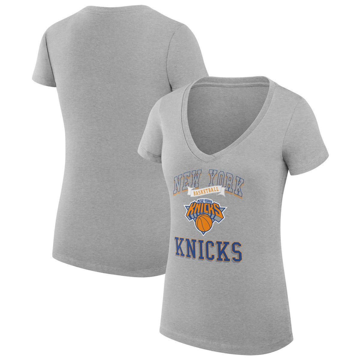 New York Knicks G-III 4Her by Carl Banks Women's Super-Slim Fit Lightweight Team Logo V-Neck T-Shirt Online
