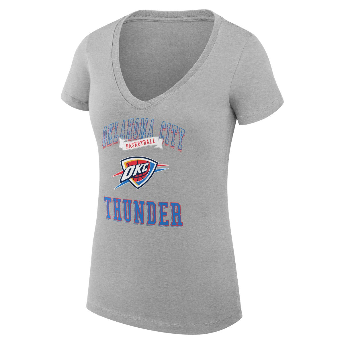 Oklahoma City Thunder G-III 4Her by Carl Banks Women's Super-Slim Fit Lightweight Team Logo V-Neck T-Shirt On Sale