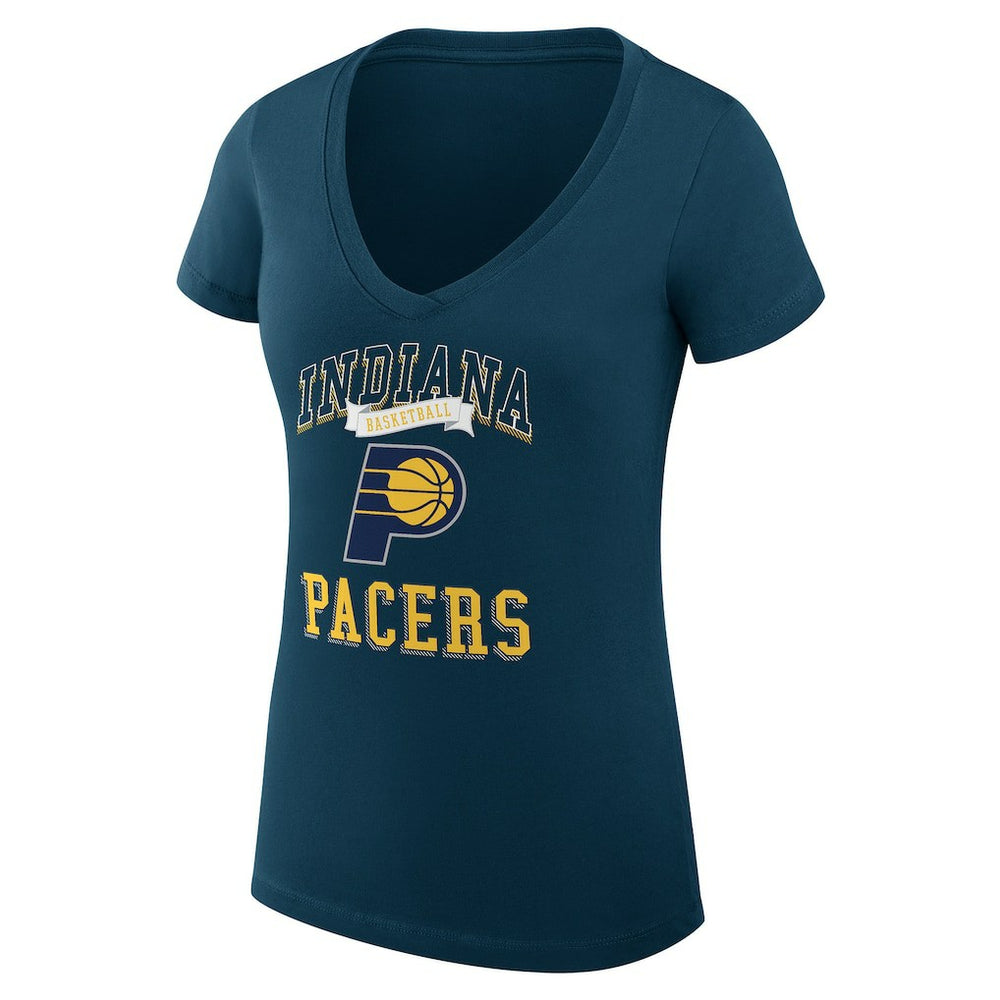 Indiana Pacers G-III 4Her by Carl Banks Women's Super-Slim Fit Lightweight Team Logo V-Neck T-Shirt On Sale