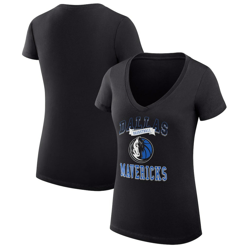Dallas Mavericks G-III 4Her by Carl Banks Women's Super-Slim Fit Lightweight Team Logo V-Neck T-Shirt sale Discount