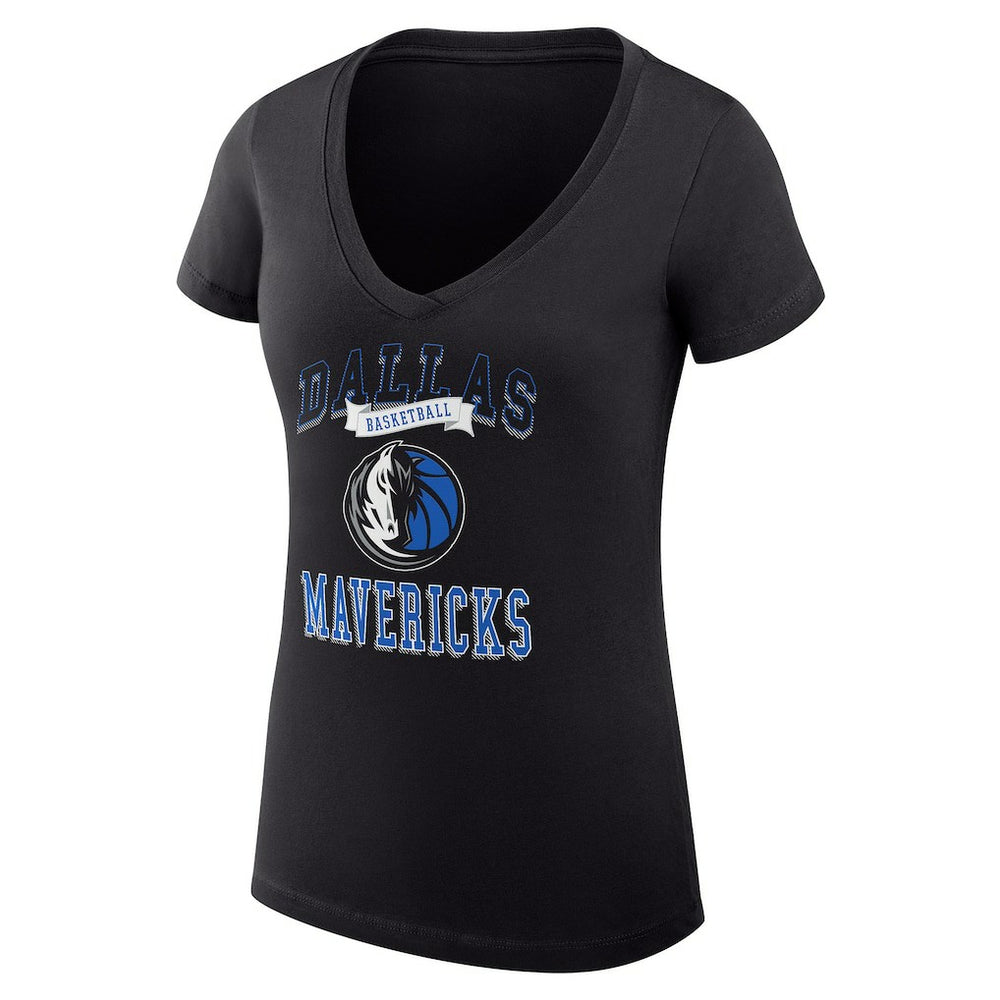 Dallas Mavericks G-III 4Her by Carl Banks Women's Super-Slim Fit Lightweight Team Logo V-Neck T-Shirt sale Discount