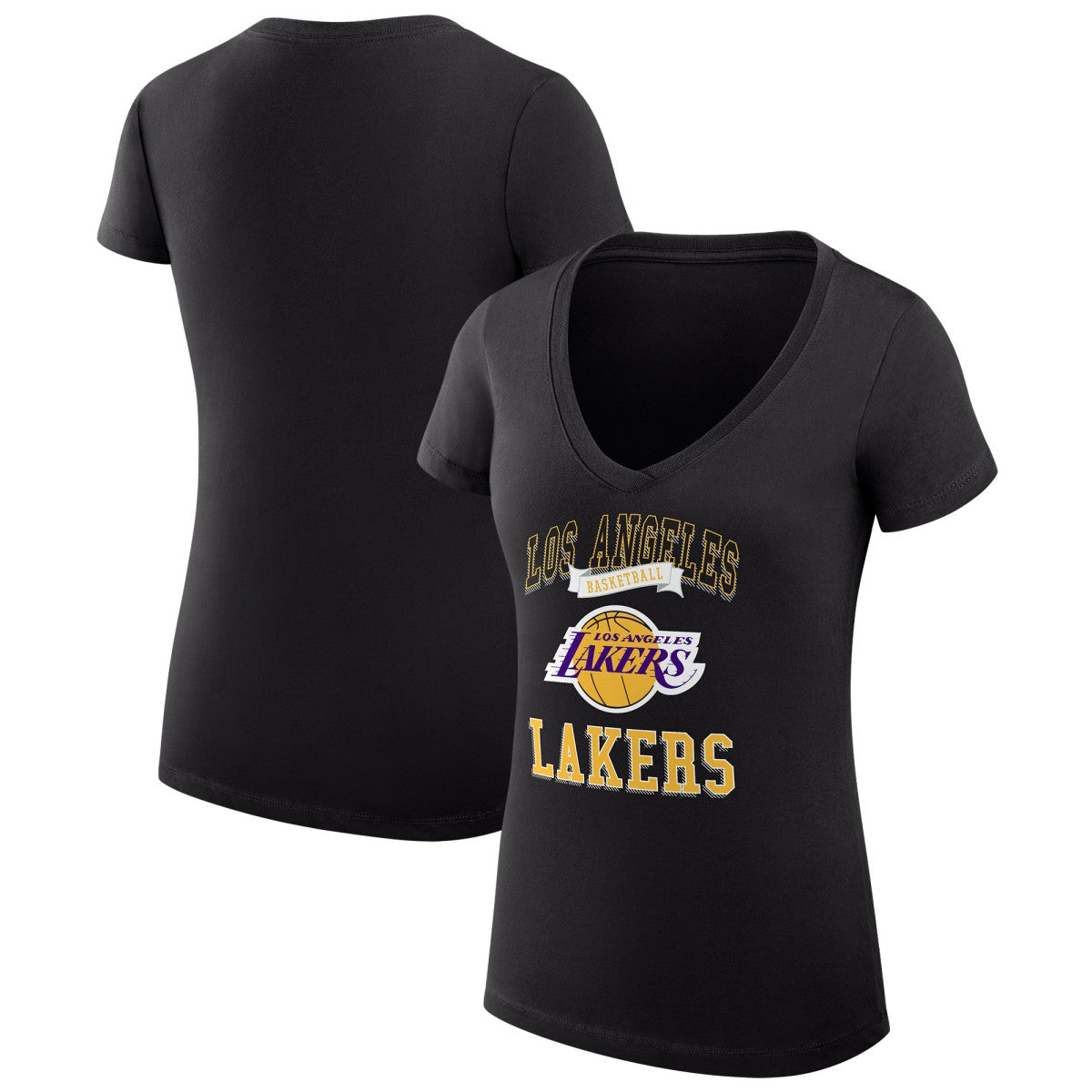 Los Angeles Lakers G-III 4Her by Carl Banks Women's Super-Slim Fit Lightweight Team Logo V-Neck T-Shirt Discount