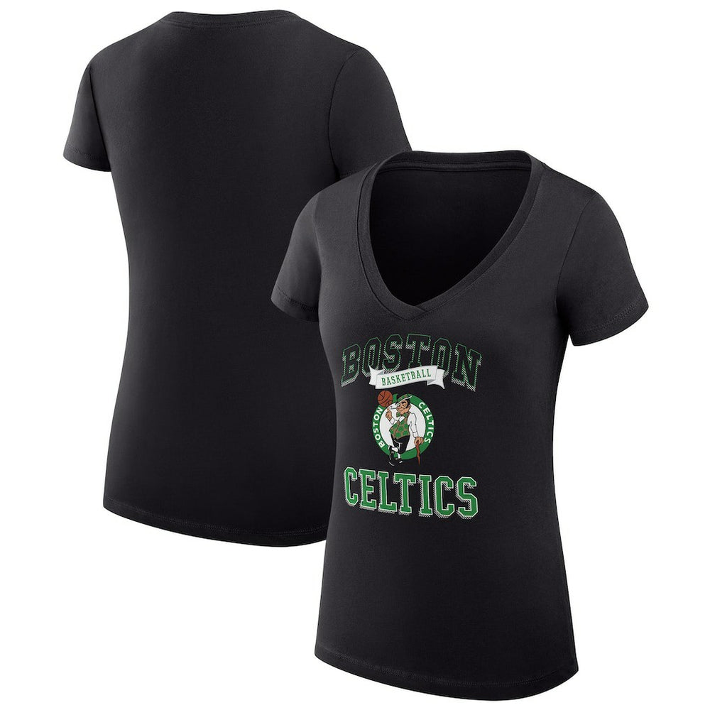 Boston Celtics G-III 4Her by Carl Banks Women's Super-Slim Fit Lightweight Team Logo V-Neck T-Shirt On Sale