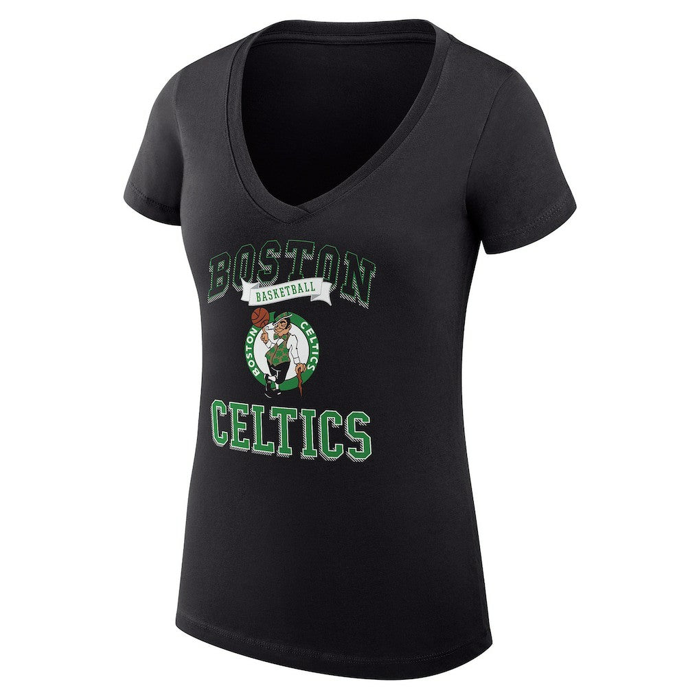 Boston Celtics G-III 4Her by Carl Banks Women's Super-Slim Fit Lightweight Team Logo V-Neck T-Shirt On Sale