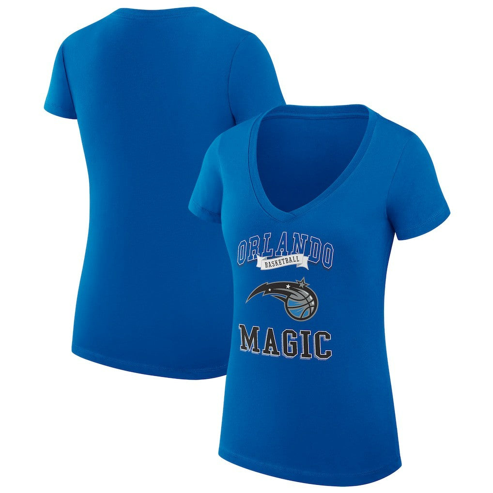 Orlando Magic G-III 4Her by Carl Banks Women's Super-Slim Fit Lightweight Team Logo V-Neck T-Shirt New