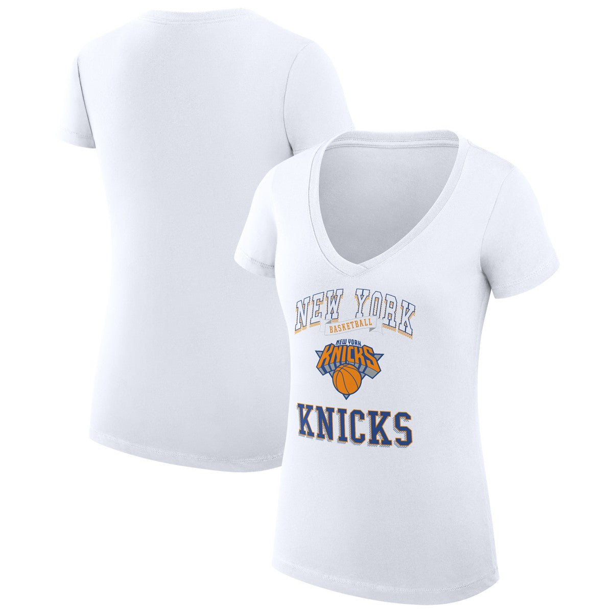 New York Knicks G-III 4Her by Carl Banks Women's Super-Slim Fit Lightweight Team Logo V-Neck T-Shirt New