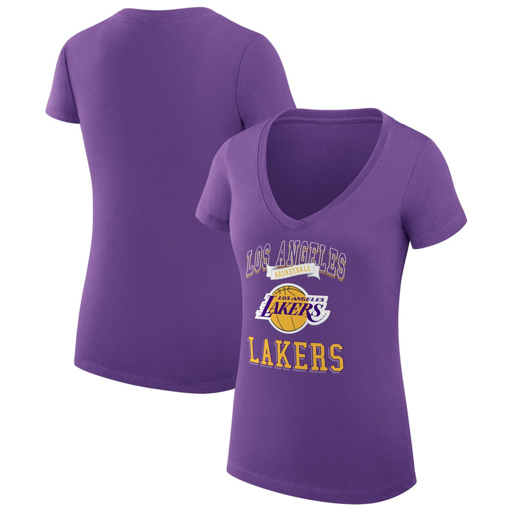 Los Angeles Lakers G-III 4Her by Carl Banks Women's Super-Slim Fit Lightweight Team Logo V-Neck T-Shirt Discount