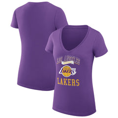 Los Angeles Lakers G-III 4Her by Carl Banks Women's Super-Slim Fit Lightweight Team Logo V-Neck T-Shirt Discount